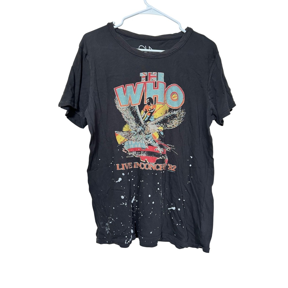 Chaser The Who Live In Concert 82 Graphic Tee Black Grunge Rock Retro Large